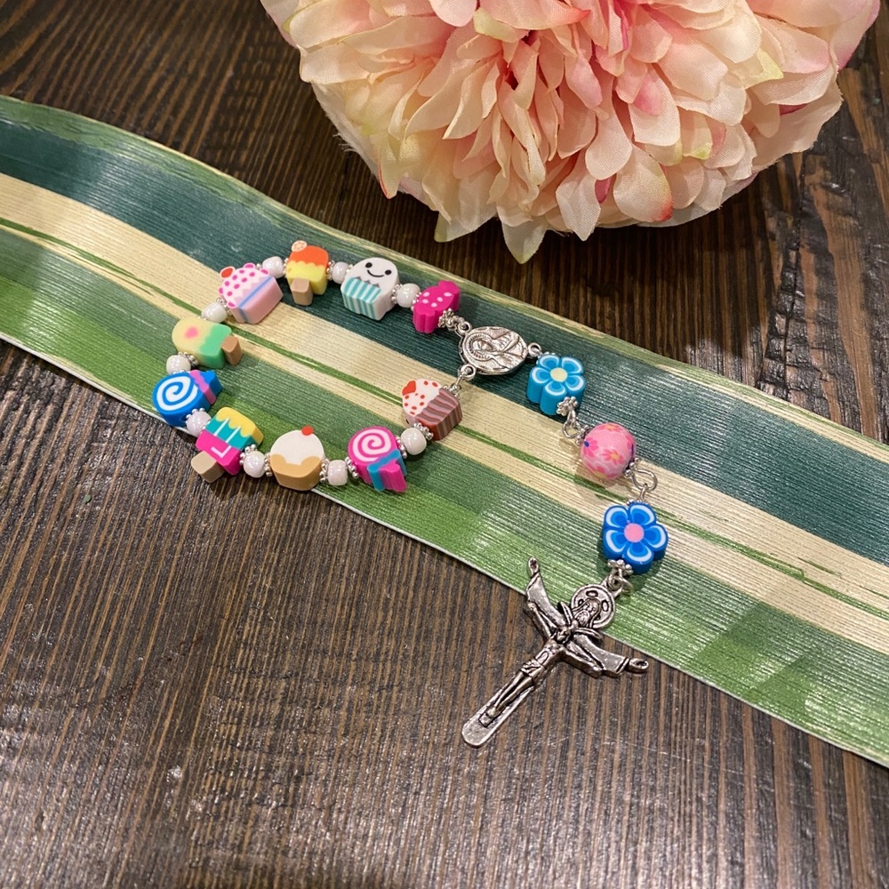 🎗FOR KIDS - SweetTreats bead Single Decade Rosary